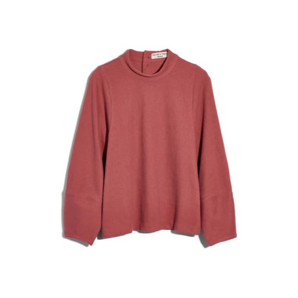 Texture & Thread Button-Back Mockneck Top NWOT